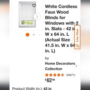 White Cordless 2" Faux Wood Blinds